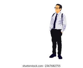 office man in a neat suit on a white background