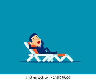 Office man relaxing. Concept business holiday vector illustration