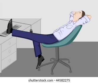 The office man relaxing. Vector