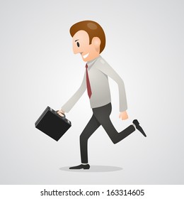 Office man running. Vector illustration