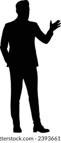 office man silhouette, business man vector, corporate man silhouette or isolated on white back ground