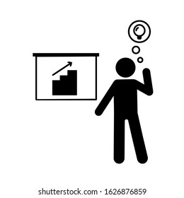 Office, man, work icon. Simple pictogram of human with idea icons for ui and ux, website or mobile application
