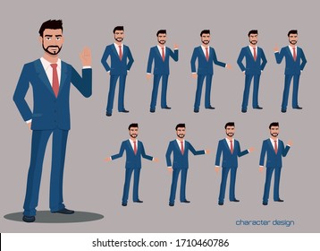 office man worker character vector design presentation in various action 