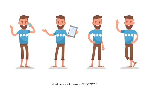 Office man worker character vector design. 