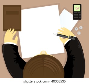Office man writing