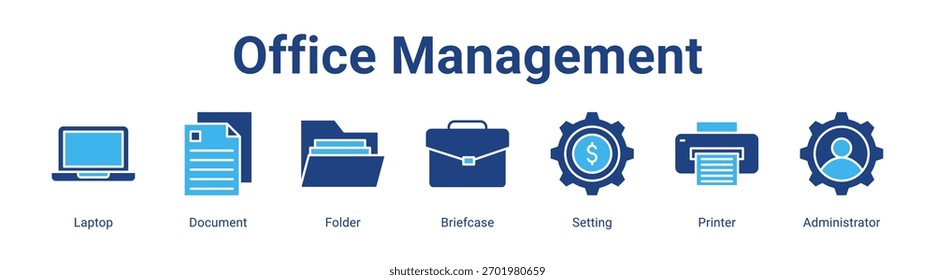 Office Management-Webbanner-Symbolelement für das Design in einer Sammlung