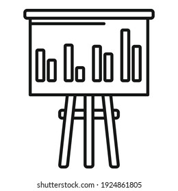Icono de gráfico de banners de Office manager. Símbolo de esquema del gestor de oficinas icono del vector del gráfico de banners para el diseño web aislado en fondo blanco