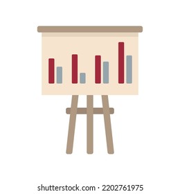 Icono de gráfico de banners de Office manager. Ilustración plana del icono vectorial del gráfico de banners del administrador de oficinas aislado en fondo blanco