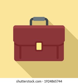 Office manager briefcase icon. Flat illustration of office manager briefcase vector icon for web design