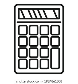 Office manager calculator icon. Outline office manager calculator vector icon for web design isolated on white background