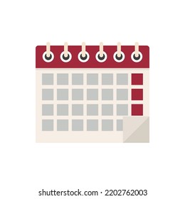 Office manager calendar icon. Flat illustration of office manager calendar vector icon isolated on white background