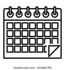 Office manager calendar icon. Outline office manager calendar vector icon for web design isolated on white background