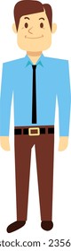 Office manager cartoon character. Man in formal clothes