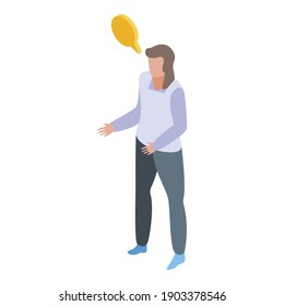 Chatsymbol des Office Managers. Isometrisch zum Büromanager Chat Vektorsymbol für Webdesign einzeln auf weißem Hintergrund
