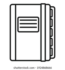 Office manager closed notebook icon. Outline office manager closed notebook vector icon for web design isolated on white background