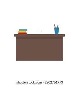 Icono de escritorio de Office manager. Ilustración plana del icono vectorial de escritorio del administrador de oficinas aislado en fondo blanco