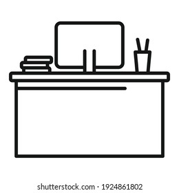 Office manager desktop icon. Outline office manager desktop vector icon for web design isolated on white background