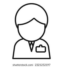 Symbol für Büromanager, Umrissvektor. Menschliche Arbeit. Geschäftsteam