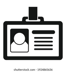 Office manager id card icon. Simple illustration of office manager id card vector icon for web design isolated on white background