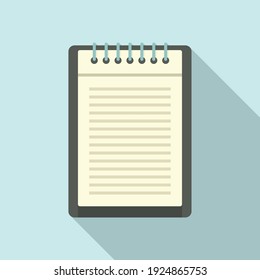 Office manager notepad icon. Flat illustration of office manager notepad vector icon for web design