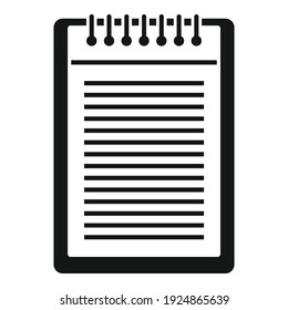 Office manager notepad icon. Simple illustration of office manager notepad vector icon for web design isolated on white background