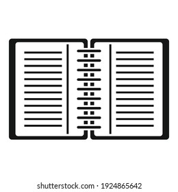 Icono de apertura de bloc de notas de Office manager. Ilustración simple del icono del vector del bloc de notas abierto del gestor de oficinas para el diseño web aislado en fondo blanco