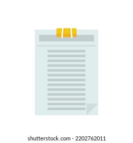 Office manager paper clipboard icon. Flat illustration of office manager paper clipboard vector icon isolated on white background