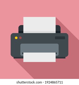 Office manager printer icon. Flat illustration of office manager printer vector icon for web design