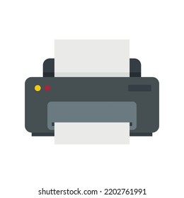 Office manager printer icon. Flat illustration of office manager printer vector icon isolated on white background