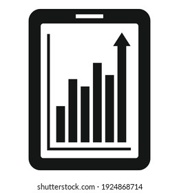 Office manager tablet graph icon. Simple illustration of office manager tablet graph vector icon for web design isolated on white background