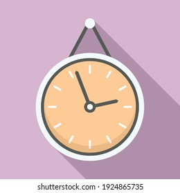 Office manager wall clock icon. Flat illustration of office manager wall clock vector icon for web design