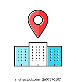 office map location color icon vector. office map location sign. isolated symbol illustration
