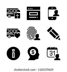 office, mark, time and man icons in Web vector set. Graphics for web and design