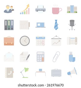 Office and marketing flat icons set vector graphic design