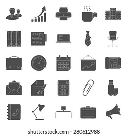 Office and marketing silhouettes icons set vector graphic design