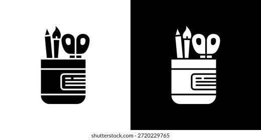 Icono de material de oficina relleno en blanco y negro.