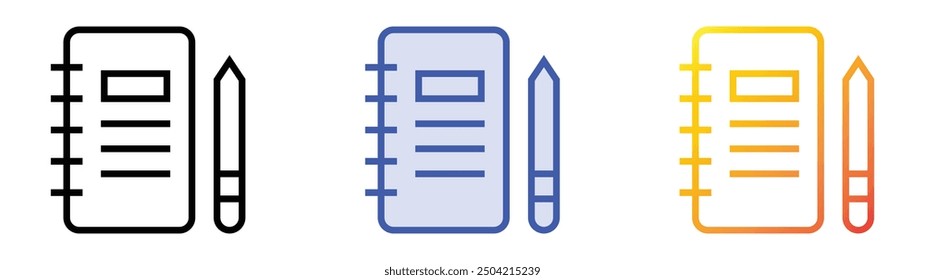 office material icon. Linear, Blue Fill and Gradient Style Design Isolated On White Background