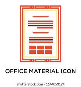 Office material icon vector isolated on white background for your web and mobile app design, Office material logo concept