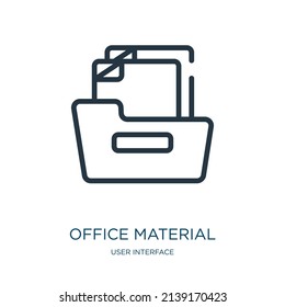 office material thin line icon. office, building linear icons from user interface concept isolated outline sign. Vector illustration symbol element for web design and apps.