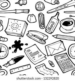 Office material vector seamless pattern