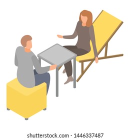 Office meeting icon. Isometric of office meeting vector icon for web design isolated on white background