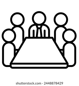 Ilustración vectorial de línea de icono Reunión de Office