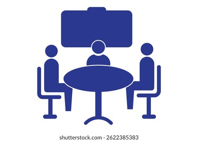 Ilustração de vetor de linha de ícone da Reunião do Office.