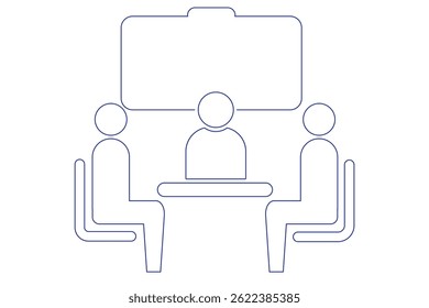 Ilustración vectorial de línea de icono de Office Meeting.