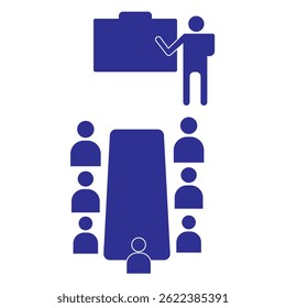 Ilustração de vetor de linha de ícone da Reunião do Office.