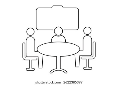 Office Meeting icon line vector illustration.