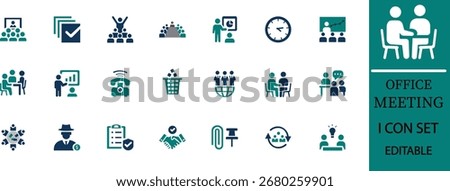 A office meeting icon set vector illustration  ..