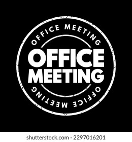 Sello de texto de reunión de Office, fondo de concepto