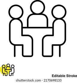 Office Meeting Vector Line Icon