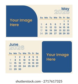 Plantilla de Vector de calendario minimalista de oficina diseñada específicamente para uso profesional y corporativo. Este diseño de calendario limpio y moderno presenta un estilo minimalista con cuadrícula estructurada, tipografía clara y espaciado equilibrado para garantizar la máxima legibilidad y funcionalidad en entornos de oficina.

Perfecto para oficinas, empresas, startups, planificadores corporativos, horarios de negocios y espacios de trabajo profesionales. Esta Plantilla de calendario se puede utilizar para calendarios de pared, calendarios de escritorio, planificadores mensuales, horarios anuales, planificadores de trabajo y organizadores. Su diseño neutro y minimalista lo hace adecuado tanto para aplicaciones digitales como de impresión.

El formato de Vector es totalmente editable y escalable, lo que permite a los usuarios personalizar fácilmente las fechas, el texto, los colores y el diseño sin pérdida de calidad. Ideal para diseñadores gráficos, empresas y necesidades de impresión, como papelería corporativa, presentaciones, informes y materiales de planificación.

Adecuado para marcas profesionales, herramientas de productividad, planificación de negocios, gestión del tiempo y temas de estilo de vida de oficina modernos.

Características:

Diseño de oficina limpio y minimalista

Profesional y diseño moderno

Archivo de Vector EPS totalmente editable

Alta resolución y listo para imprimir

Adecuado para uso corporativo y empresarial